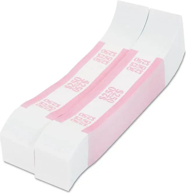 Alt view image 11 of 11 - Coin-Tainer Currency Straps Pink $250 in Dollar Bills 1000 Bands/Pack 400250