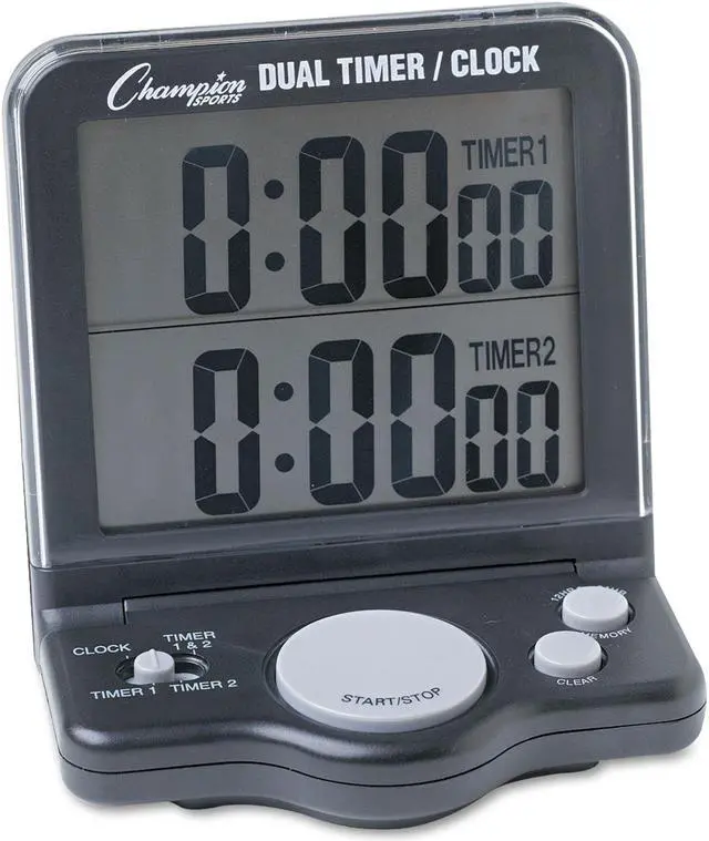 Alt view image 4 of 4 - Champion Sports Dual Timer/Clock w/Jumbo Display LCD 3 1/2 x 1 x 4 1/2 DC100