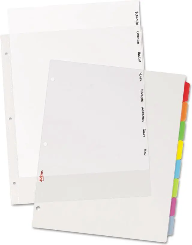 Alt view image 12 of 16 - Avery Clear View Plastic Dividers with Sheet Protector Multicolor 8-Tab Letter