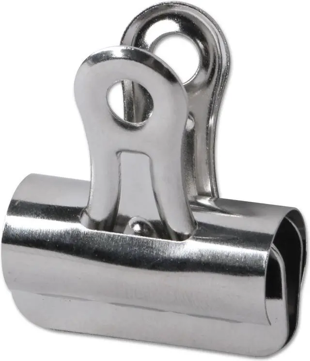 Main image of Universal Bulldog Clips Steel 7/16" Capacity 1 1/4" Wide Nickel-Plated 36/Pack 31263