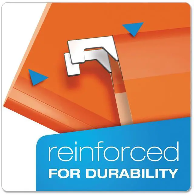 Alt view image 10 of 15 - Pendaflex Reinforced Hanging Folders 1/5 Tab Letter Orange 25/Box 415215ORA