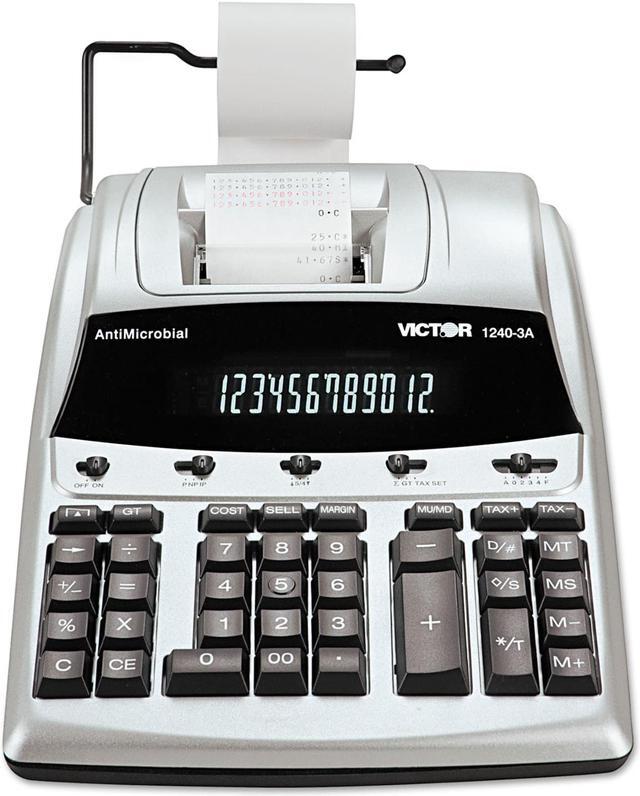 1240-3A Antimicrobial Printing Calculator, Black/Red Print, 4.5 Lines/Sec