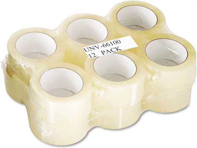 Alt view image 11 of 12 - Universal General-Purpose Acrylic Box Sealing Tape 48mm x 100m 3" Core Clear 12