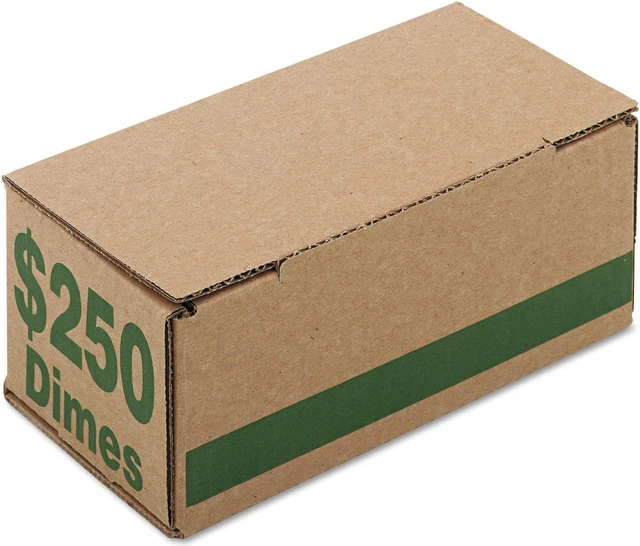 Alt view image 2 of 9 - PM Company 61010 Corrugated Cardboard Coin Storage w/Denomination Printed On Side, Green