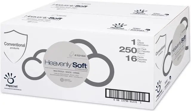 Main image of Papernet Heavenly Soft Paper Towel 4 1/2" x 9 1/2" White 16 Packs/Carton 410164