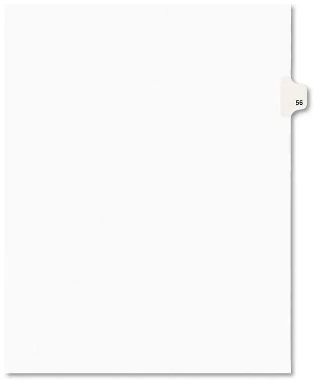 Alt view image 3 of 4 - Avery-Style Legal Exhibit Side Tab Divider Title: 56 Letter White 25/Pack 01056