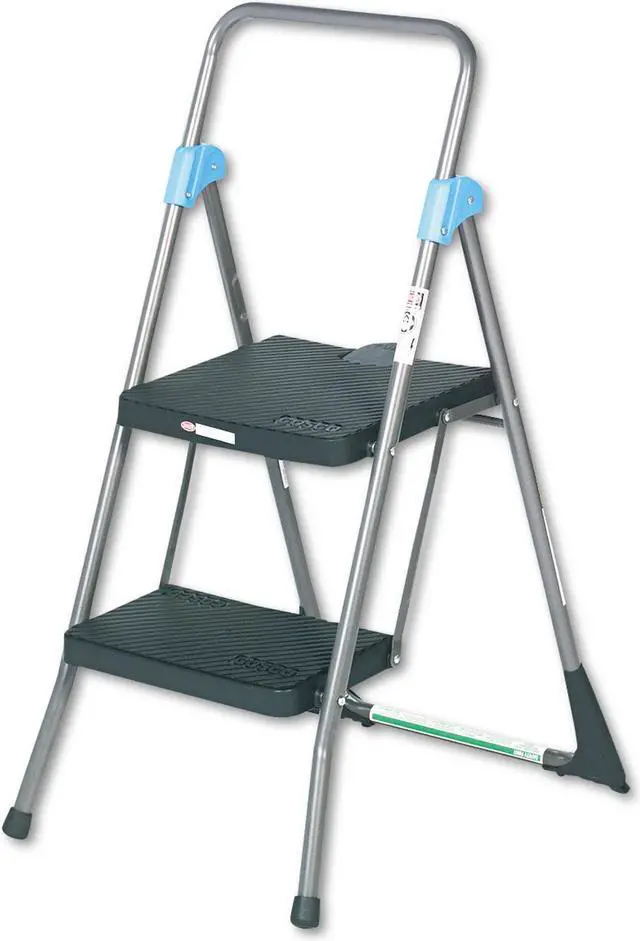 Main image of Cosco Commercial 2-Step Folding Stool 300 lb Capacity Gray (CSC11829GGB)