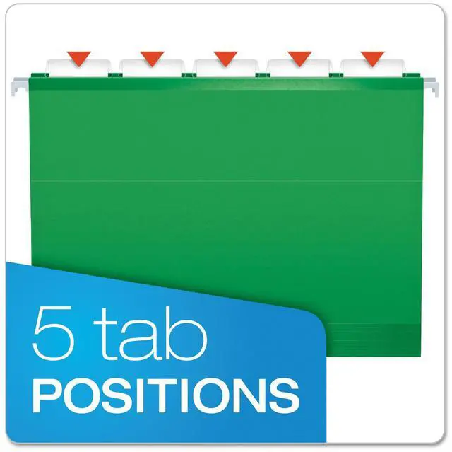 Alt view image 12 of 15 - Tops Pendaflex 415215BGR Reinforced Hanging Folders  Kraft  Letter  Bright Green  25/Box