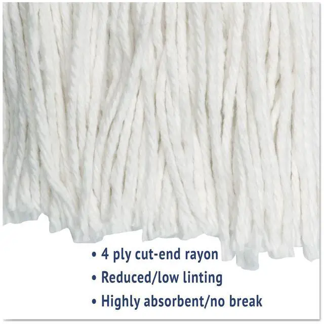 Alt view image 11 of 20 - Boardwalk Cut-End Wet Mop Head Rayon No. 20 White 2020REA