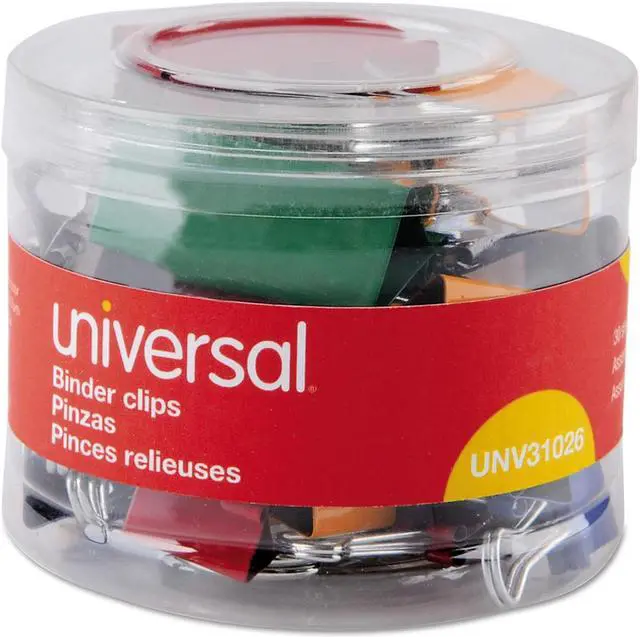 Alt view image 3 of 8 - UNIVERSAL Medium Binder Clips 5/8" Capacity 1 1/4" Wide Assorted Colors 24/Pack 31029