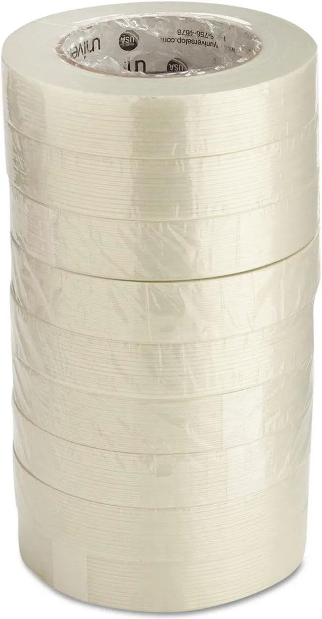 Alt view image 11 of 11 - Universal 165# Medium Grade Filament Tape 24mm x 54.8m 3" Core Clear 78001