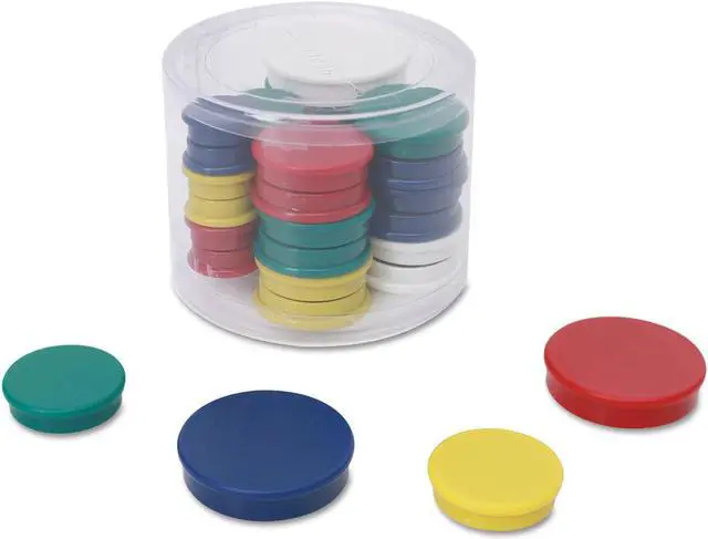 Main image of Universal Assorted Magnets 3/4" dai 1 1/4" dia 1 1/2" dia Asst Colors 30/Pack 31251
