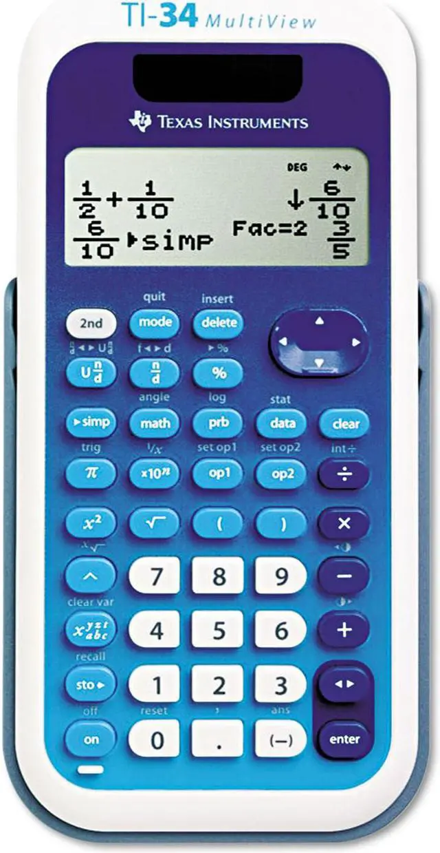 Alt view image 3 of 3 - TEXAS INSTRUMENT TEXTI34MV Texas Ti-34Mv 4-Line - Dual Pwr Fraction Calc