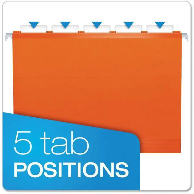 Alt view image 12 of 15 - Pendaflex Reinforced Hanging Folders 1/5 Tab Letter Orange 25/Box 415215ORA