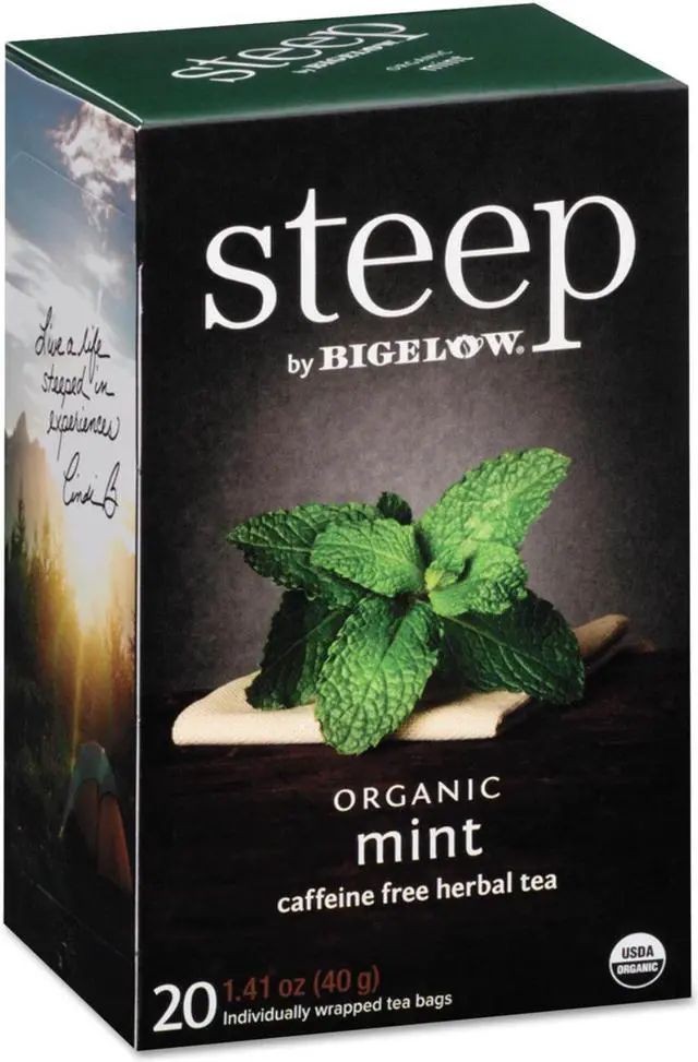Main image of steep Tea, Mint, 1.41 oz Tea Bag, 20/Box 17709