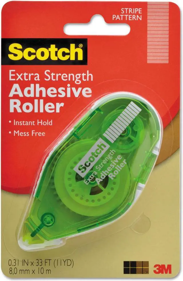 Alt view image 9 of 13 - Scotch Extra Strength Adhesive Roller 3/8" x 396" 6055ES
