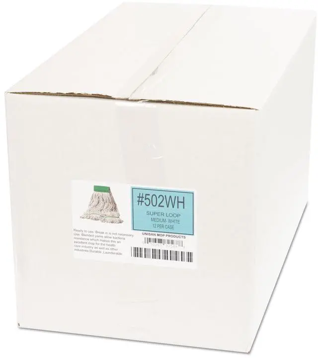 Alt view image 14 of 14 - Boardwalk Super Loop Wet Mop Head Cotton/Synthetic Medium Size White 12/Carton