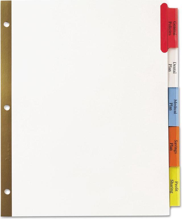 Alt view image 2 of 15 - Avery Insertable Big Tab Dividers 5-Tab Letter 11121