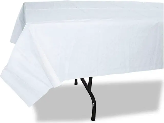 Alt view image 5 of 6 - Tatco Paper Table Cover Embossed w/Plastic Liner 54" x 108" White 20/Carton
