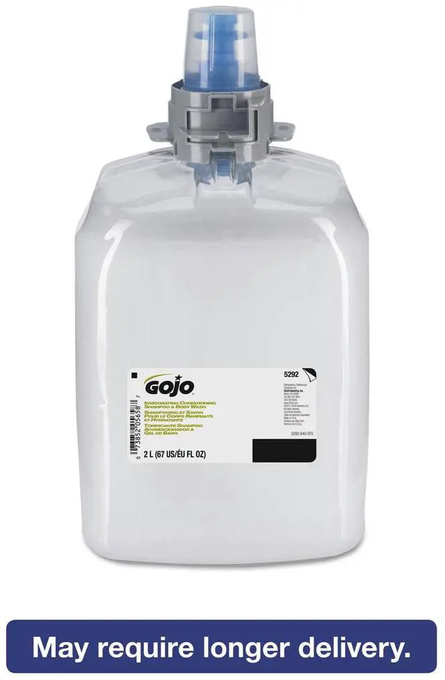 Alt view image 2 of 8 - Gojo - 5292-02 - Invigorating 3-in-1 Shampoo and Body Wash, Citrus Spice, 2000mL Refill, 2/Ctn
