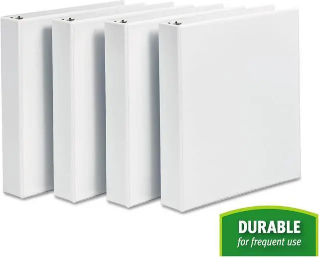 Alt view image 6 of 10 - Avery Durable View Binder with DuraHinge and Slant Rings 1 1/2" White 4/Pack 17576