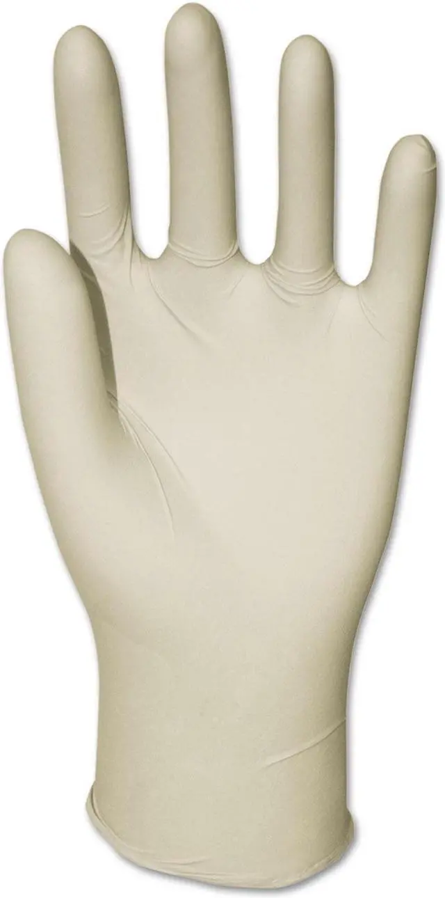 Alt view image 2 of 3 - Boardwalk Powder-Free Synthetic Vinyl Gloves Small Cream 4 mil 100/Box 315SBX