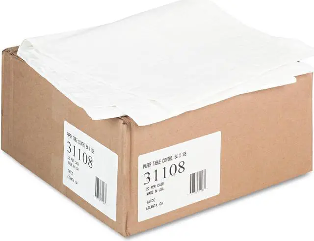 Alt view image 4 of 6 - Tatco Paper Table Cover Embossed w/Plastic Liner 54" x 108" White 20/Carton