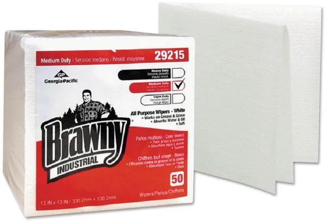 Alt view image 10 of 19 - Brawny Medium Duty Airlaid 1/4-Fold Wipers 13 x 13 50/Pack 16/Carton 29215
