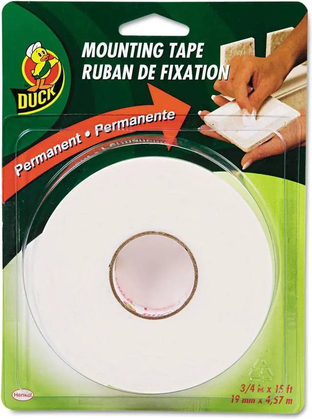 Alt view image 7 of 8 - Duck HU-15-6 Permanent Foam Mounting Tape- 3/4" x 15 ft.- White