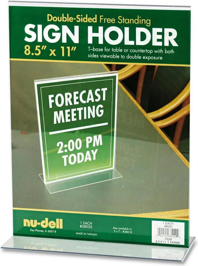 Alt view image 3 of 3 - Acrylic Sign Holder, 8 1/2 X 11, Clear