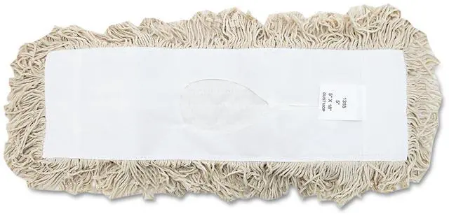 Alt view image 8 of 18 - Boardwalk Industrial Dust Mop Head Hygrade Cotton 18w x 5d White 1318