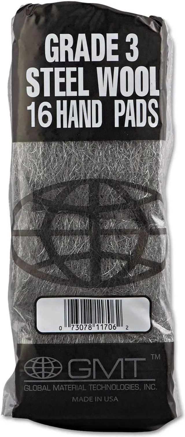 Alt view image 6 of 6 - Gmt Industrial-Quality Steel Wool Hand Pad #3 Medium 16/Pack 192/Carton 117006