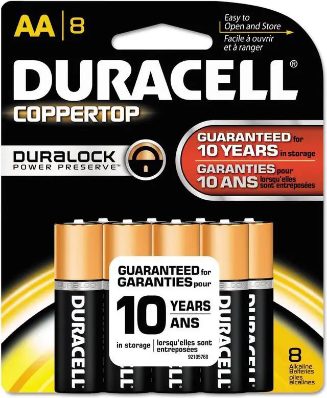 Alt view image 19 of 20 - DURACELL CopperTop 1.5V AA Alkaline Battery, 8-pack