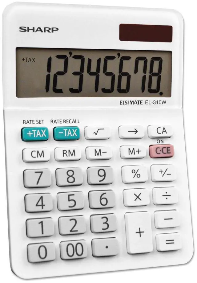 Alt view image 13 of 19 - Sharp EL-310WB Mini Desktop Calculator 8-Digit LCD EL310WB
