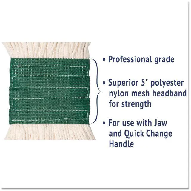 Alt view image 12 of 14 - Boardwalk Super Loop Wet Mop Head Cotton/Synthetic Medium Size White 12/Carton