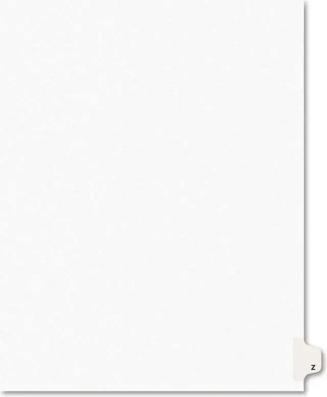 Alt view image 6 of 11 - Avery 01426 Avery-Style Legal Side Tab Dividers, One-Tab, Title Z, Letter, White, 25/Pack