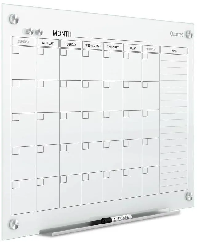 Alt view image 10 of 15 - Quartet GC3624F Infinity Magnetic Glass Calendar Boards, 2' x 1.5'