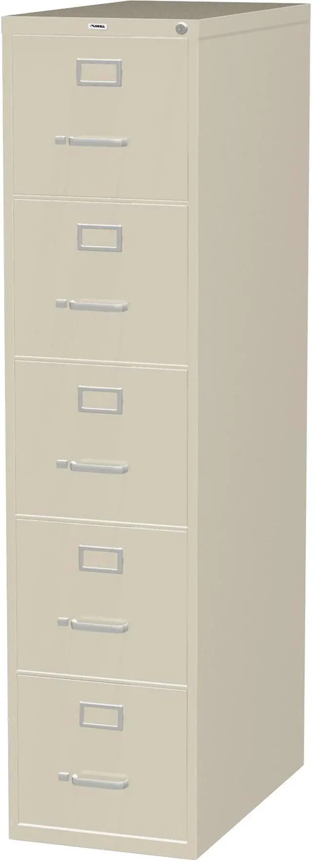 Alt view image 4 of 9 - Lorell Commercial Grade Vertical File Cabinet - 15" x 26.5" x 61" - 5 x Drawer(s) for File - Letter - Vertical - Ball-be