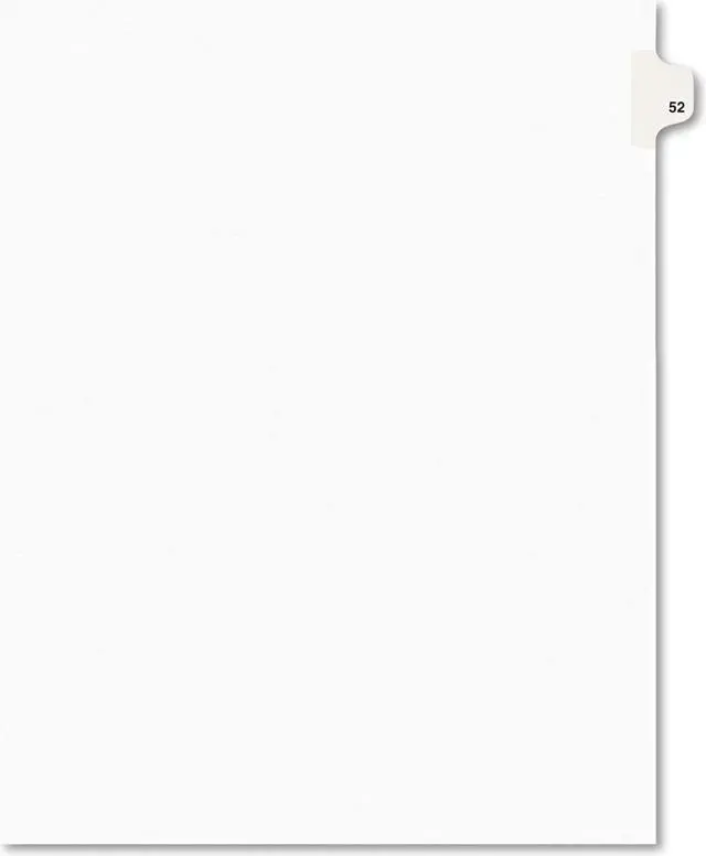 Alt view image 8 of 9 - Avery-Style Legal Exhibit Side Tab Divider Title: 52 Letter White 25/Pack 01052