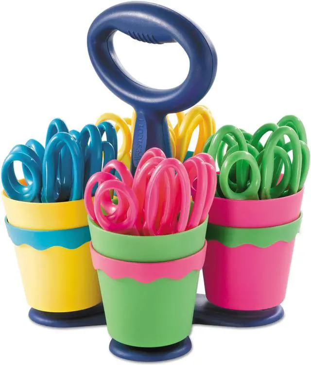 Alt view image 6 of 9 - Westcott 14755 Scissor Caddy with 24 5" Length Kids' Pointed Scissors- Assorted