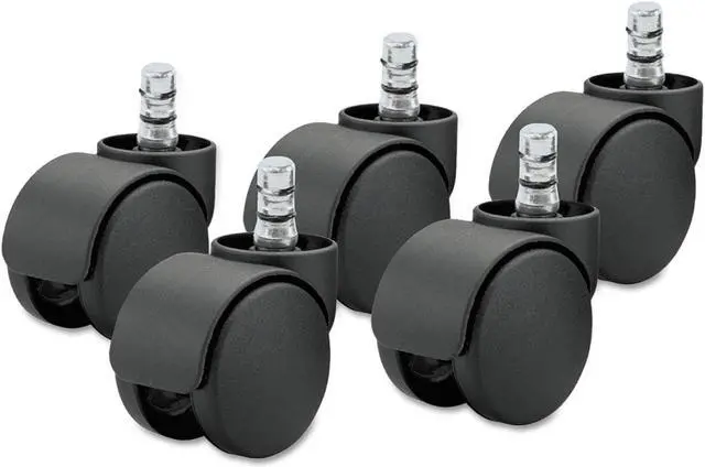 Alt view image 3 of 4 - Master Caster Noiseless Duet Casters, 100 lbs./Caster, Polyurethane, B Stem, Soft, 5/Set