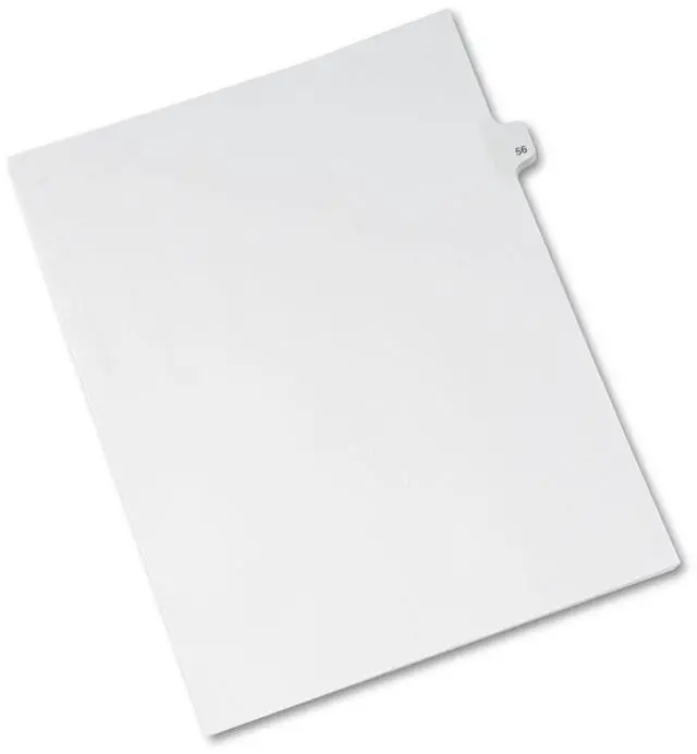Alt view image 4 of 4 - Avery-Style Legal Exhibit Side Tab Divider Title: 56 Letter White 25/Pack 01056
