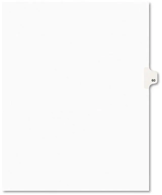 Alt view image 7 of 8 - Avery-Style Legal Exhibit Side Tab Divider Title: 60 Letter White 25/Pack 01060