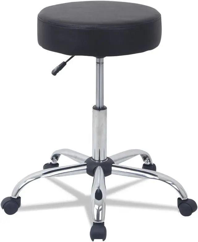 Alt view image 9 of 15 - Height Adjustable Lab Stool Black PU