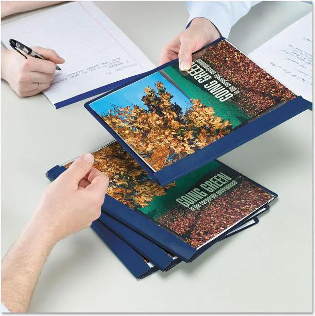 Alt view image 11 of 12 - Smead Poly Report Cover Tang Clip Letter 1/2" Capacity Clear/Dark Blue 25/Box