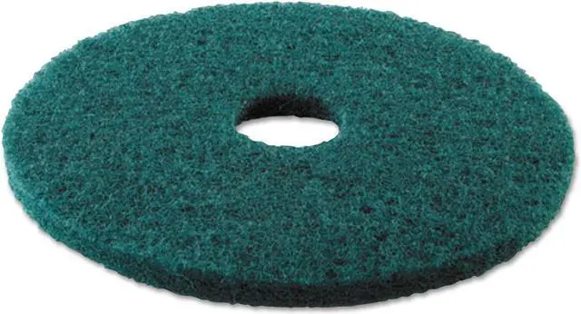 Alt view image 8 of 9 - Standard 18-Inch Diameter Heavy-Duty Scrubbing Floor Pads, Green, 5/Carton BWK4018GRE