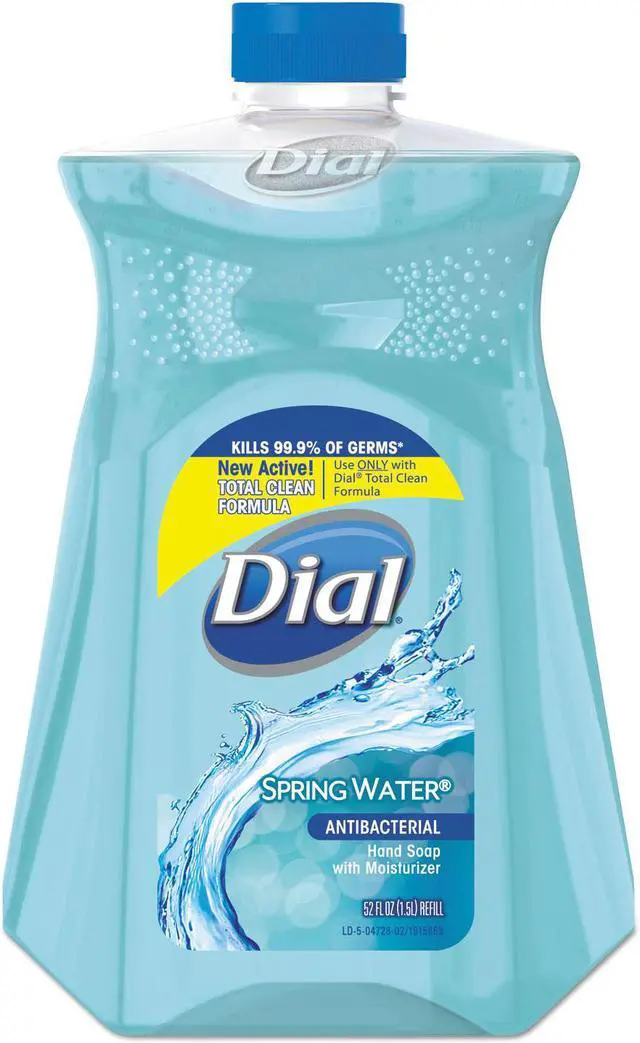 Alt view image 2 of 9 - Dial Antimicrobial Liquid Hand Soap Spring Water 50 oz Bottle 17010EA