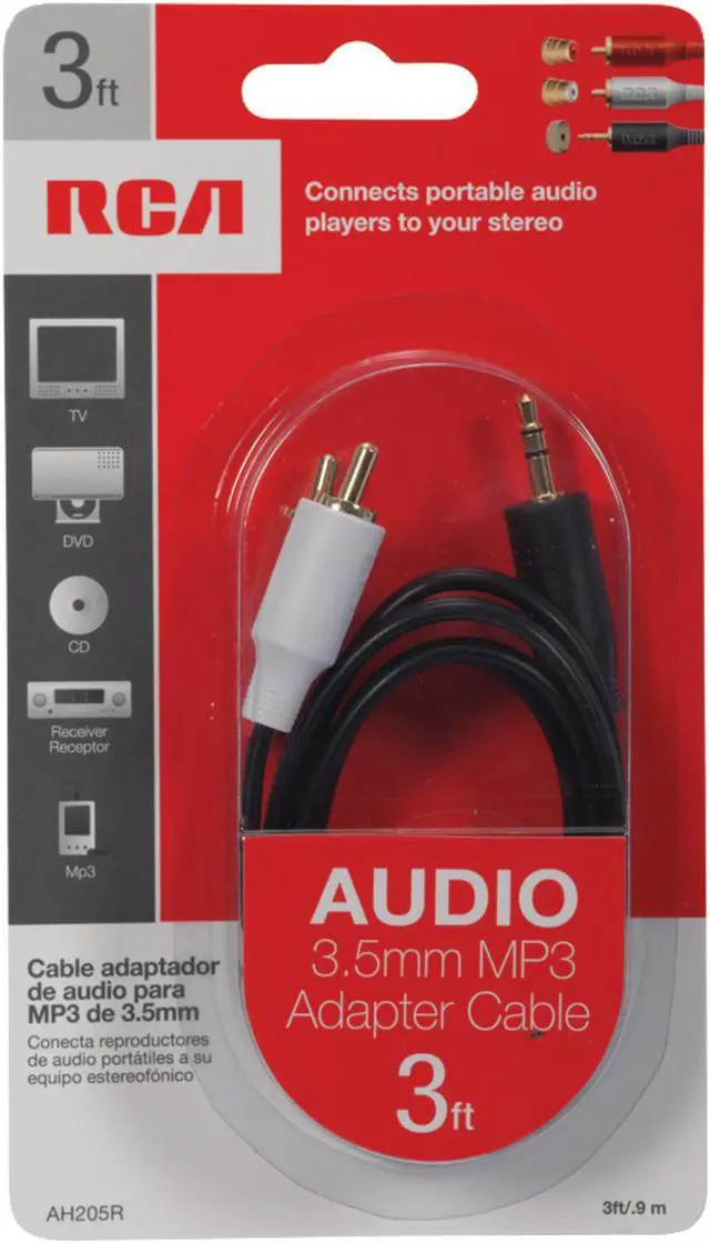 Alt view image 7 of 8 - RCA 3 Ft. Single 3.5 mm Male RCA Y-Adapter AH205R