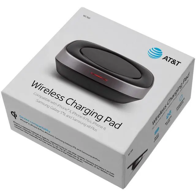 Alt view image 6 of 9 - At&t[r] Wc100 Fast-charge Wireless Charging Pad [10w]
