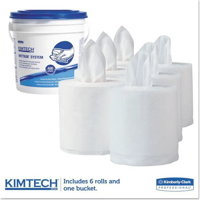 Alt view image 5 of 8 - Kimtech* Wipers for WETTASK System 12 x 12 1/2 90/Roll 6 Rolls/Carton 06411